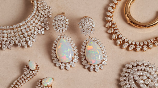 Jewelry Designers Anthony Nak Opal and Diamond Drop Earrings